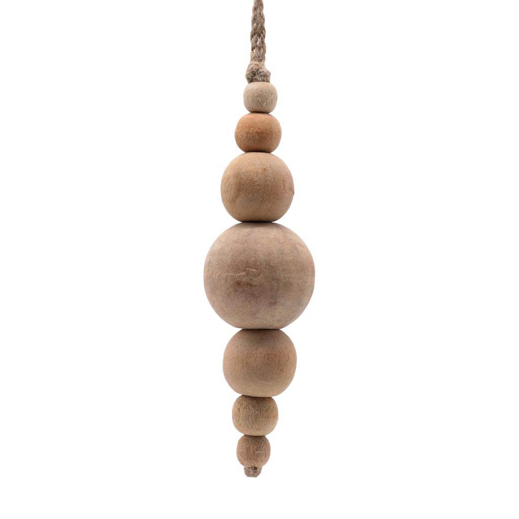 5" Natural Wooden Bead Ornament (2 Pack) 1