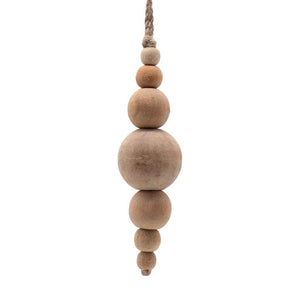 5" Natural Wooden Bead Ornament (2 Pack) 1