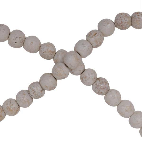 72" White Wooden Bead Garland (2 Pack) 2