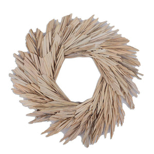 17" Bleached Canna Leaf Wreath 1
