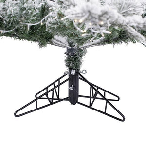 7.5' x 45" Artificial Flocked Slim Kiana Pine 1400 Color Changing LED Lights 4