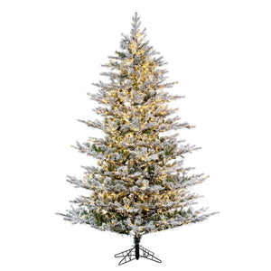 7.5' x 60" Artificial Flocked Slim Kiana Pine 2653 Color Changing LED Lights 1
