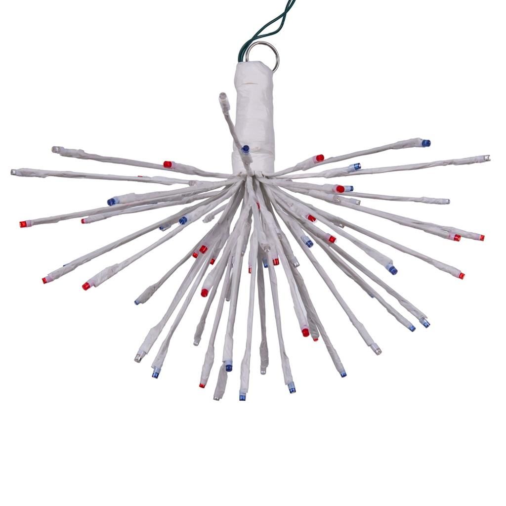 80 Light x 16" 24 volt White Wire Twinkle Red / White / Blue 5mm Lights Starburst LED 1
