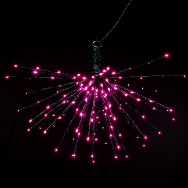 160 Light x 24" 24 volt Green Wire Pink 5mm Lights Starburst LED 5