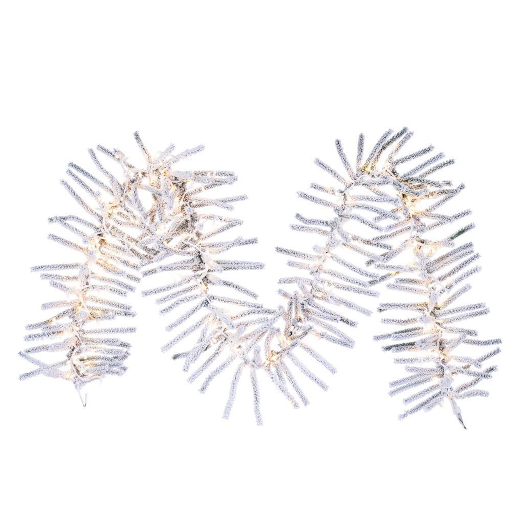 6' X 14" Artificial Snow Cedar Eucalyptus Garland Unlit 1