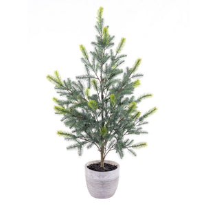 19" Artificial Blue Spruce Sapling Potted Artificial Christmas Tree 1