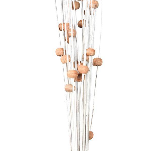 32" Ting Wood Cream Bead Foliage (24 Pack) 3