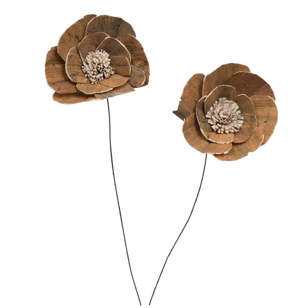 4" Walnut Sola Flower 12" Stem (12 pack) 1