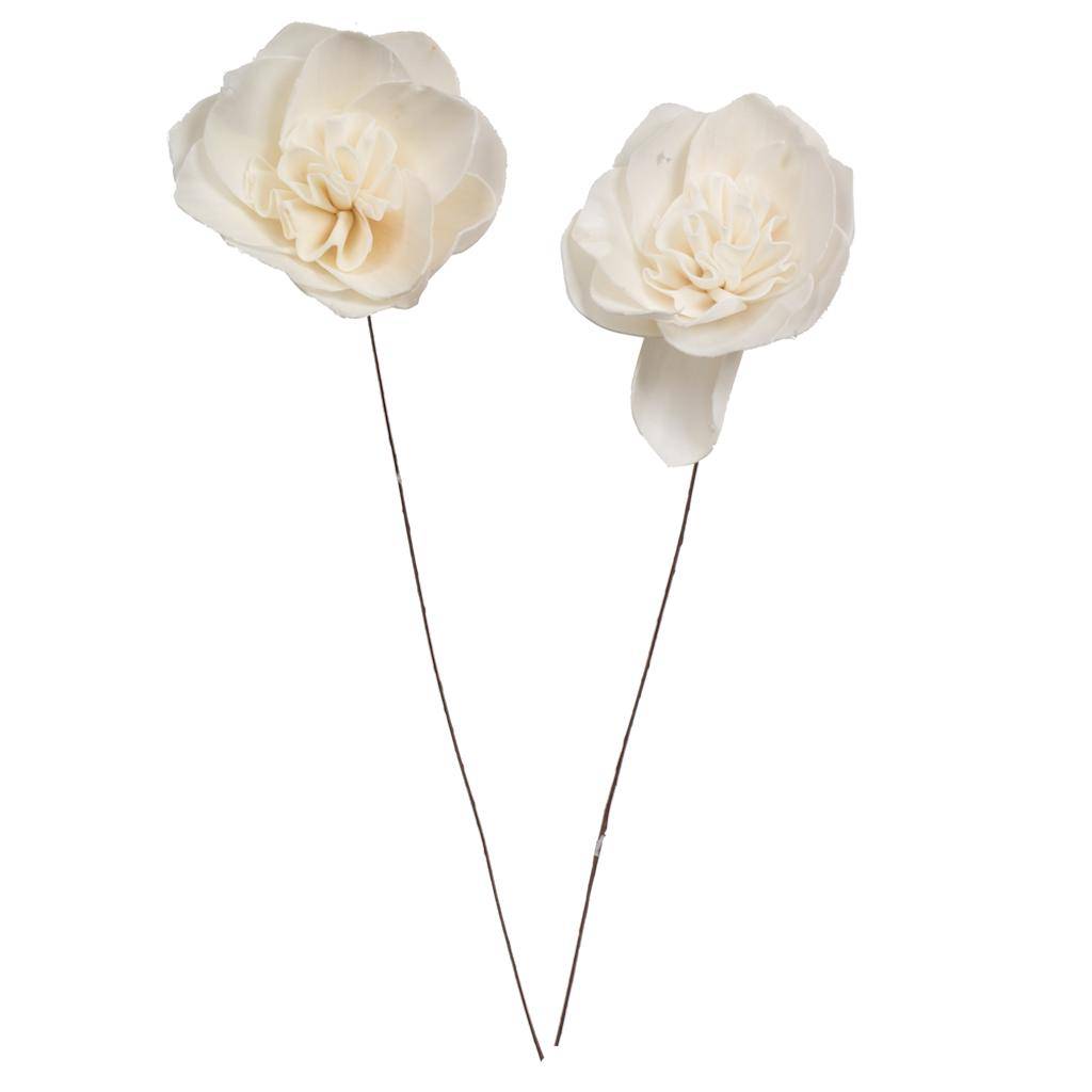 4" Gardenia Sola Flower 12" Stem (12 pack) 1
