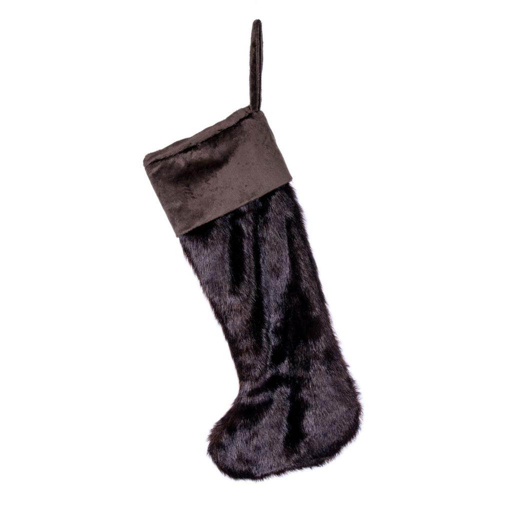 20" x 8" Cocoa Mink Faux Fur Stocking 1