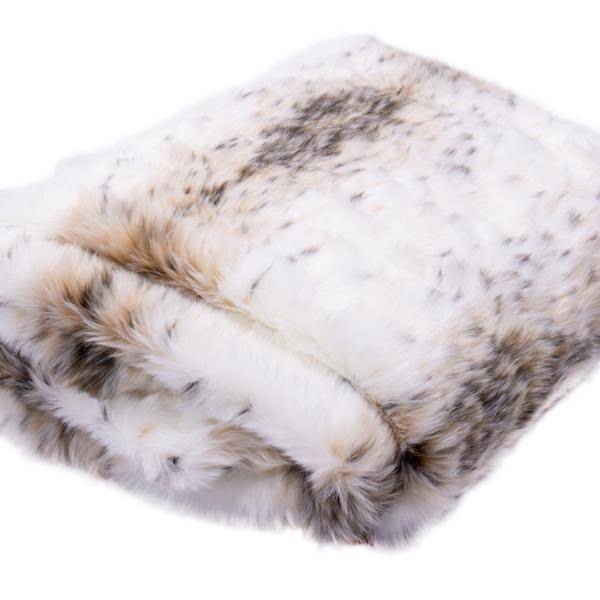 72" Snow Lynx Faux Fur Tree Skirt 4