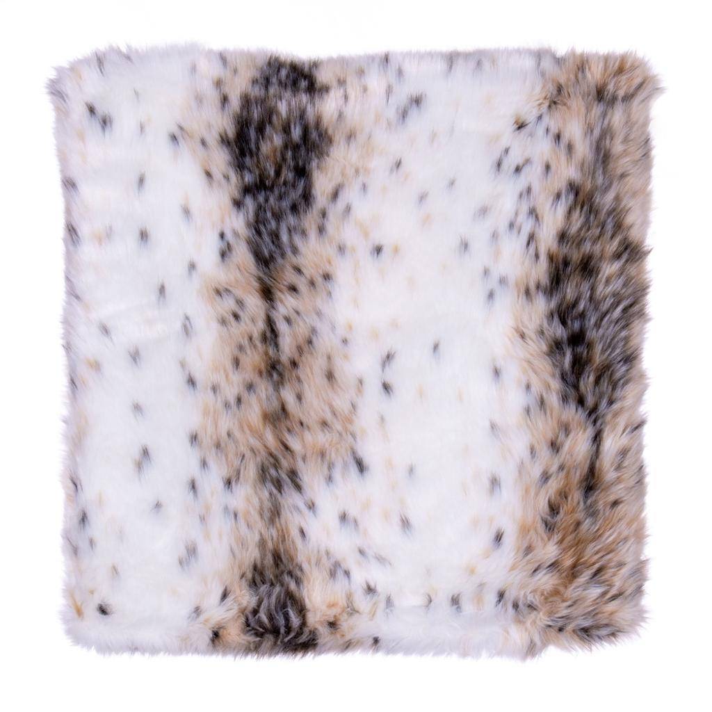 18"x18" Snow Lynx Faux Fur Pillow 1