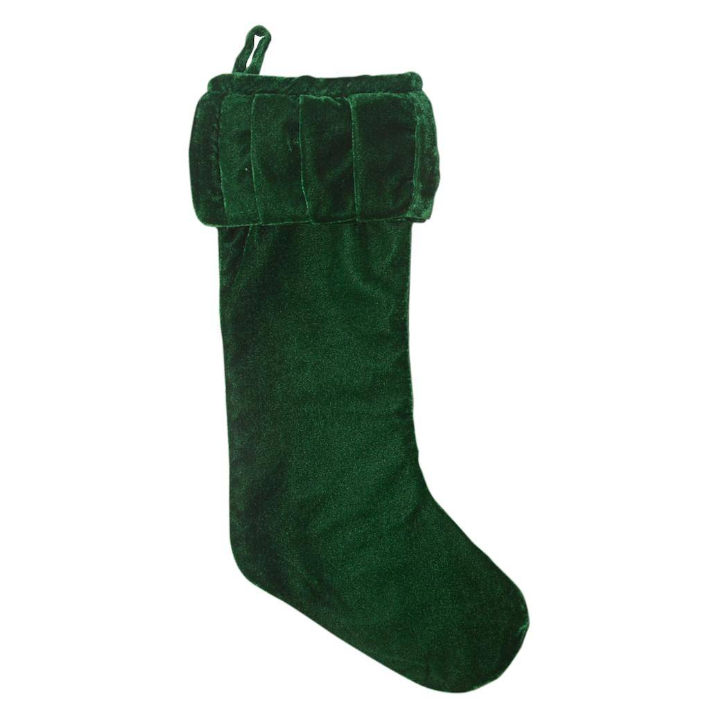 8" x 19" Plush Emerald Green Velvet Stocking 1