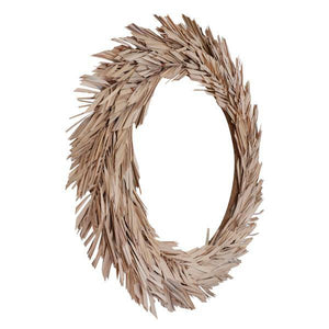 24" Bleached Canna Leaf Wreath 2
