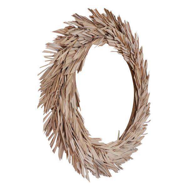 24" Bleached Canna Leaf Wreath 2