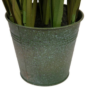 48" Artificial Brown Cattail Grass in Iron Pot 2