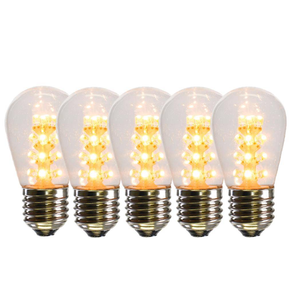 1 watt 130 volt S14 Medium Screw White Transparent LED (5 pack) 1