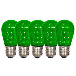 1 watt 130 volt S14 Medium Screw Green Transparent LED (5 pack) 1
