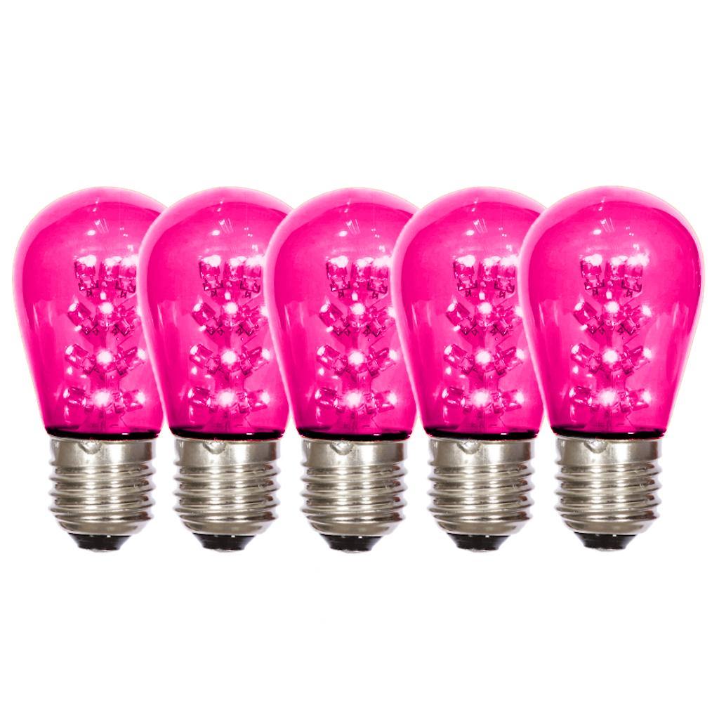 1 watt 130 volt S14 Medium Screw Pink Transparent LED (5 pack) 1