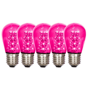 1 watt 130 volt S14 Medium Screw Pink Transparent LED (5 pack) 1