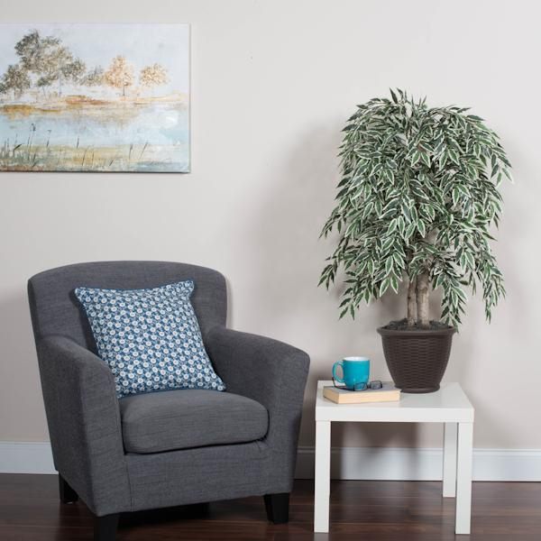 4' Artificial Variegated Ficus Bush 4