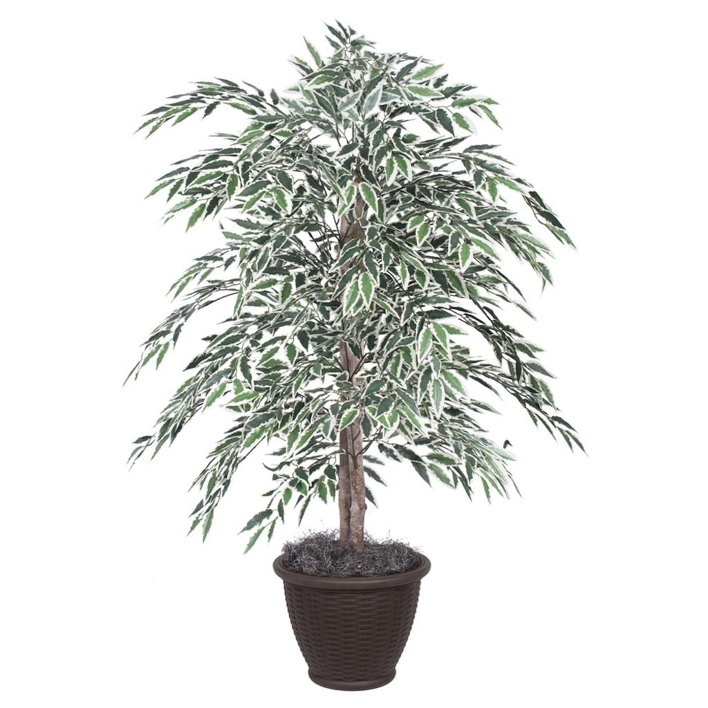 4' Artificial Variegated Ficus Bush 1