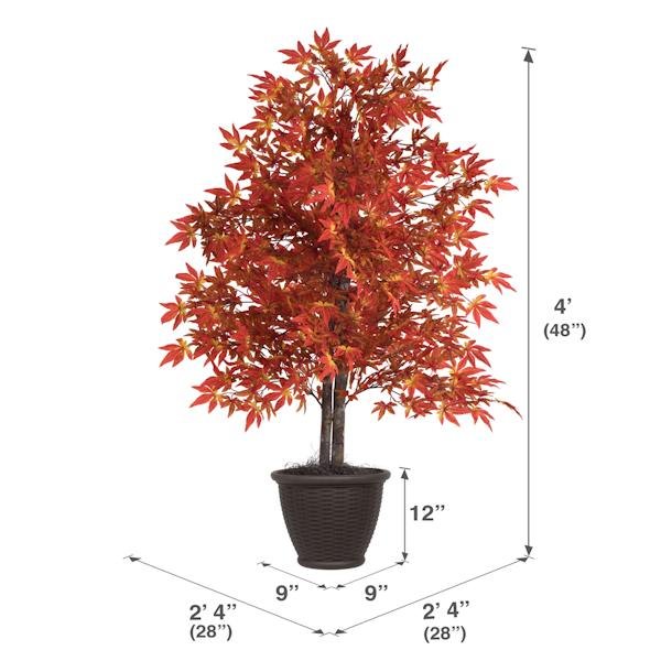 4' Artificial Orange Maple Bush Bush 2