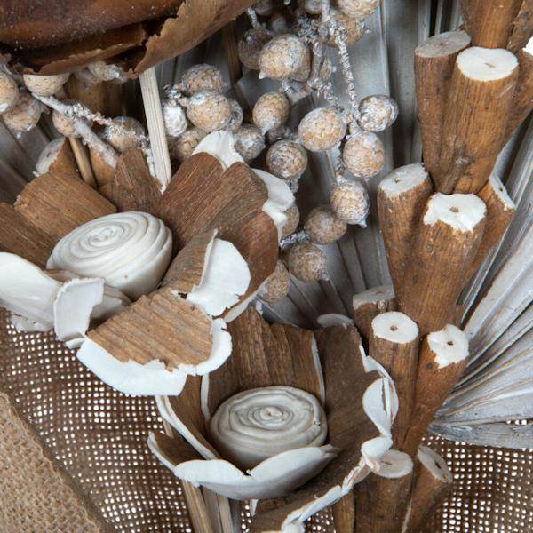 19" White Wash Palm Assorted Bouquet 4