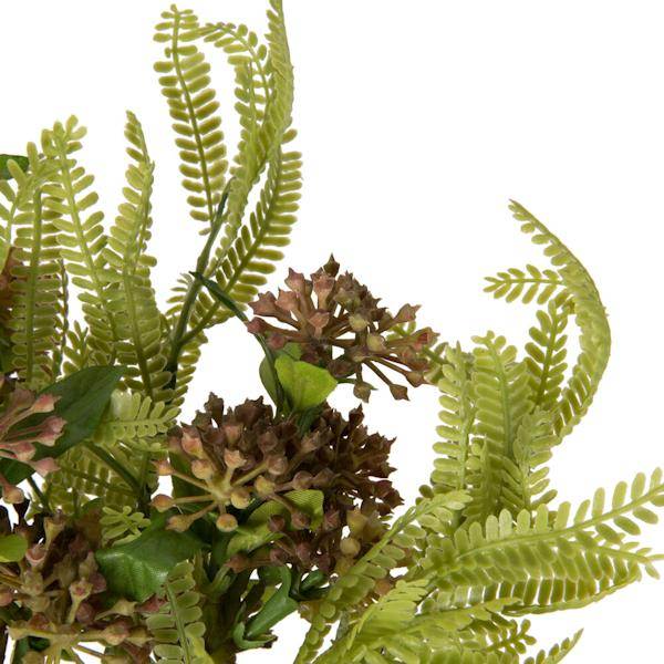14" Artificial Penny Brown Wild Berry Green Fern Bundle (2 Pack) 2
