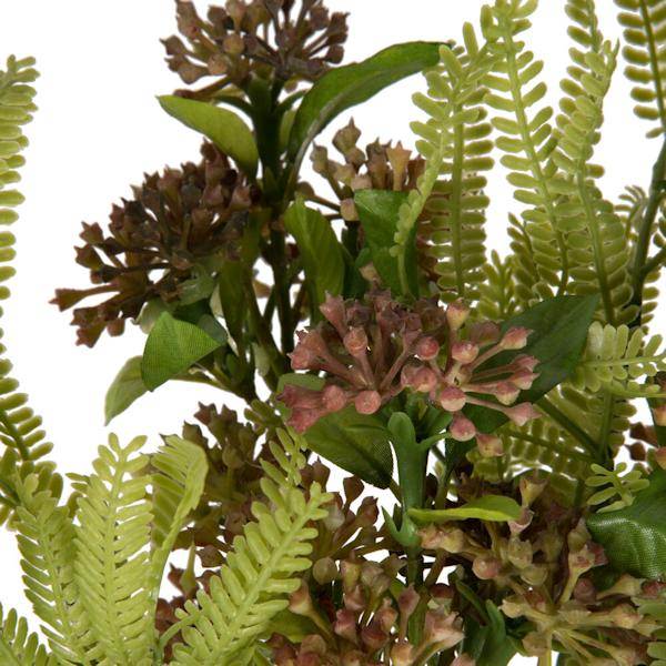 14" Artificial Penny Brown Wild Berry Green Fern Bundle (2 Pack) 4