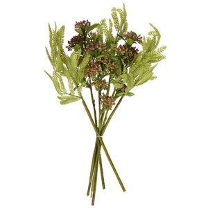 14" Artificial Penny Brown Wild Berry Green Fern Bundle (2 Pack) 1
