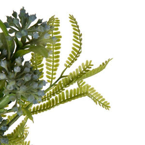 14" Artificial Cerulean Blue Wild Berry Green Fern Bundle (2 Pack) 4