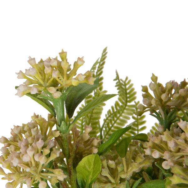 14" Artificial Mahogany Red Wild Berry Green Fern Bundle (2 Pack) 2