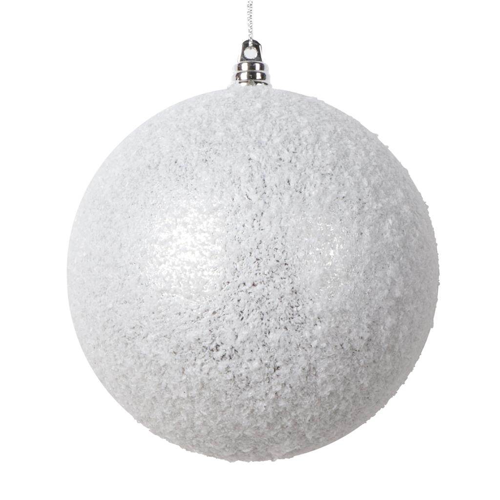 4.75" Silver Matte Snow Ball Ornament (4 Pack) 1