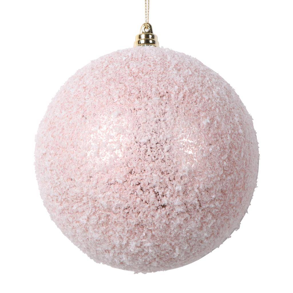 4.75" Rose Gold Matte Snow Ball Ornament (4 Pack) 1