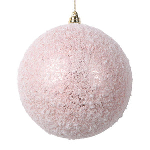 4.75" Rose Gold Matte Snow Ball Ornament (4 Pack) 1