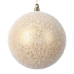 4.75" Gold Matte Snow Ball Ornament (4 Pack) 1