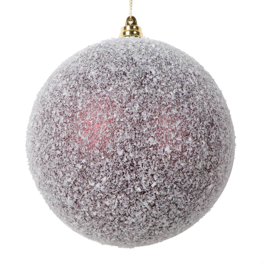 4.75" Burgundy Matte Snow Ball Ornament (4 Pack) 1