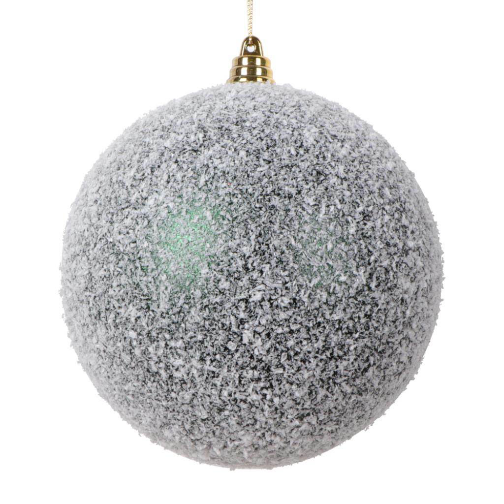 4.8" Midnight Green Matte Snow Ball Christmas Ornament (4 Pack) 1