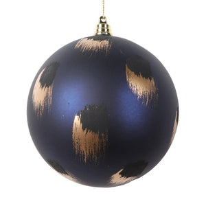 4.75" Midnight Blue Matte Brush Strokes Ball Ornament (4 Pack) 1