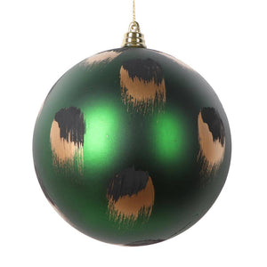 4.75" Emerald Matte Brush Strokes Ball Ornament (4 Pack) 1