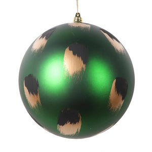 6" Emerald Gold and Black Brush Strokes Ball Ornament (2 pack) 1