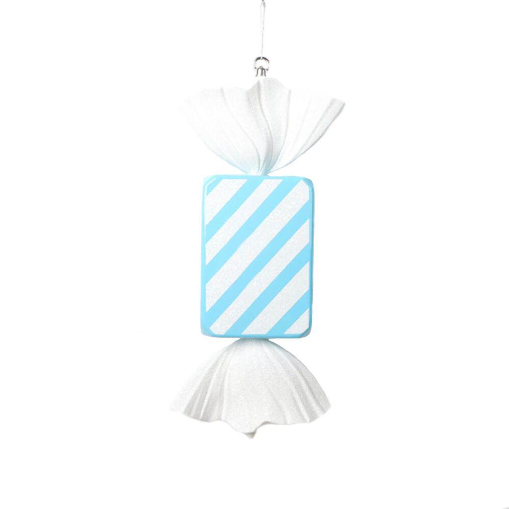 18.5" Baby Blue Rectangle Stripe Candy Ornament 1