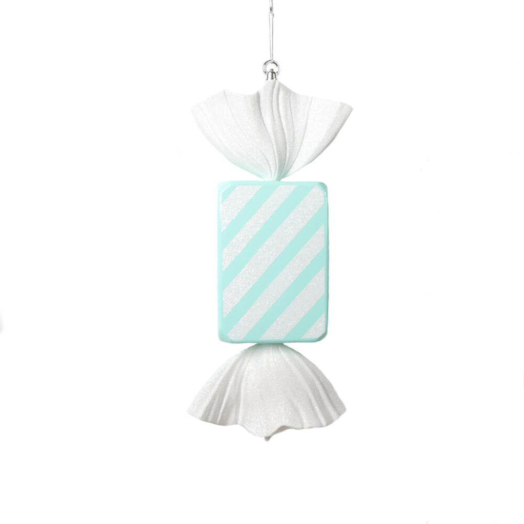 18.5" Seafoam Rectangle Stripe Candy Ornament 1