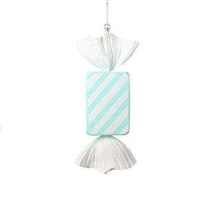 18.5" Seafoam Rectangle Stripe Candy Ornament 1