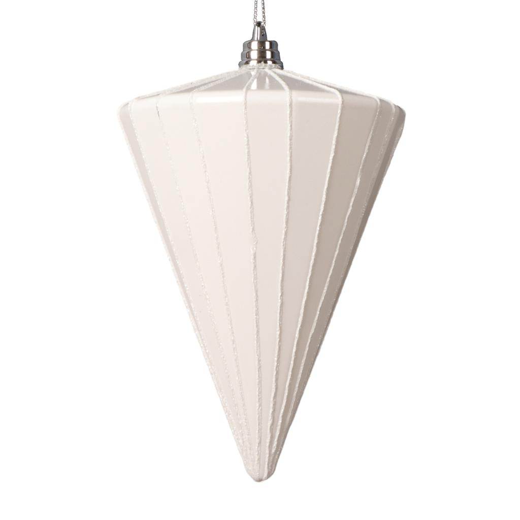 6" Shiny White Cone Ornament (3 Pack) 1