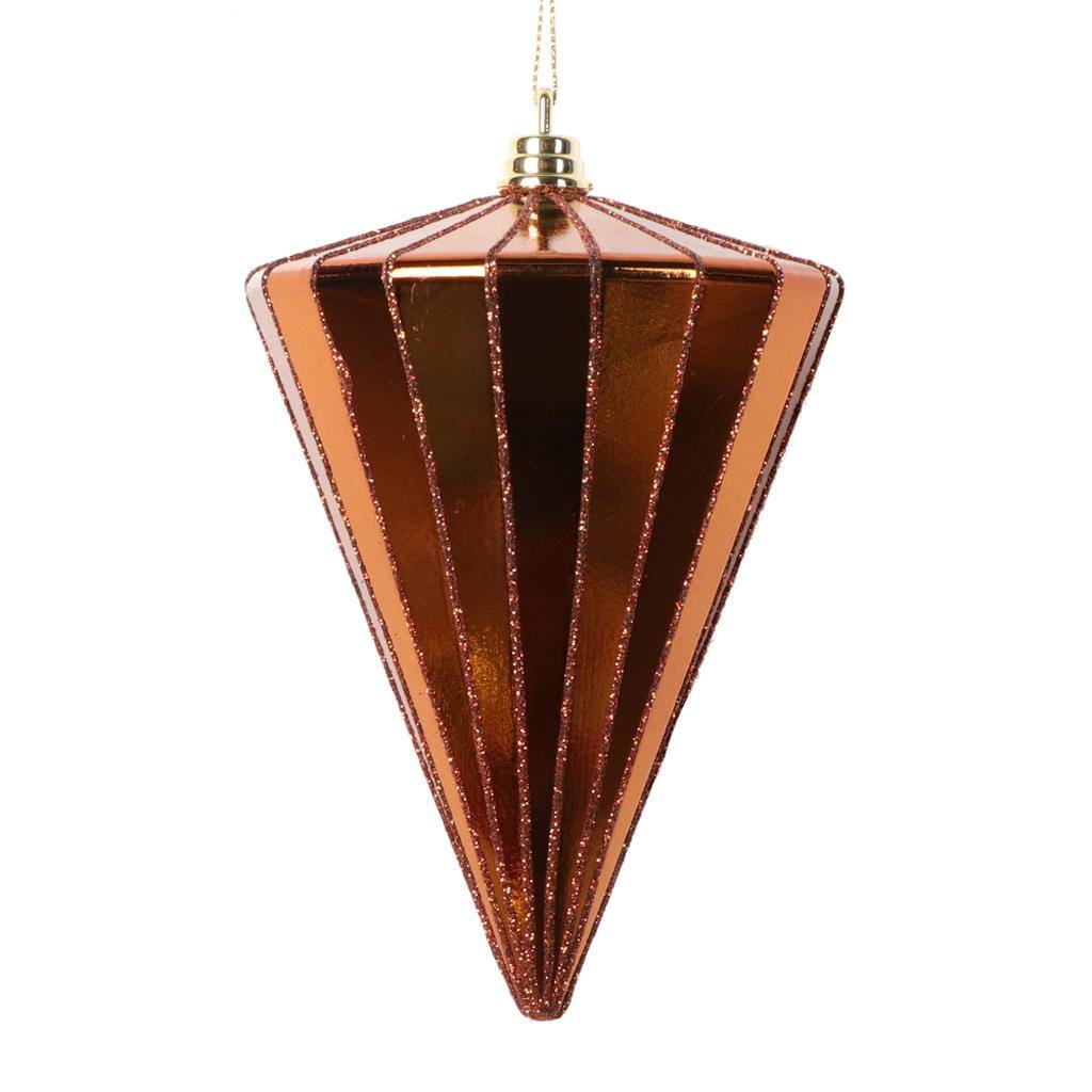 6" Shiny Copper Cone Ornament (3 Pack) 1