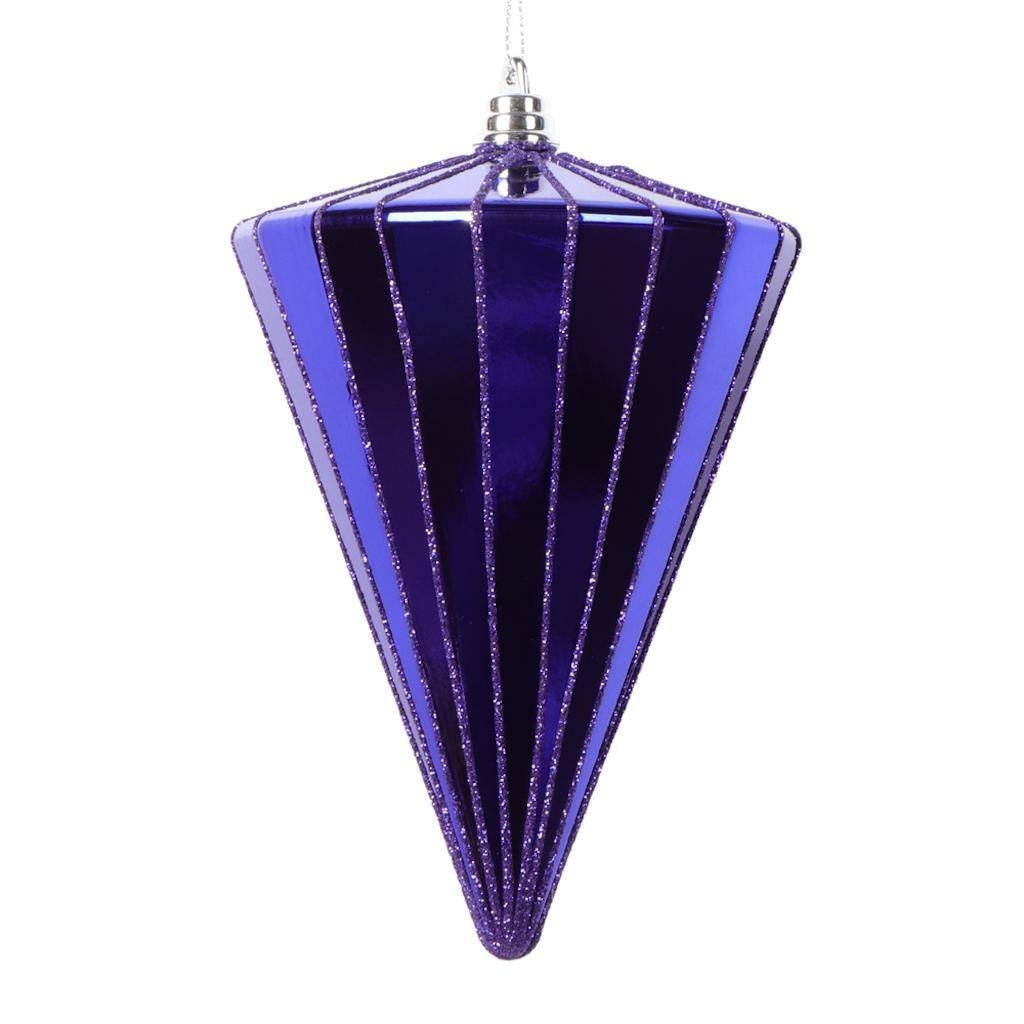 6" Shiny Purple Cone Ornament (3 Pack) 1