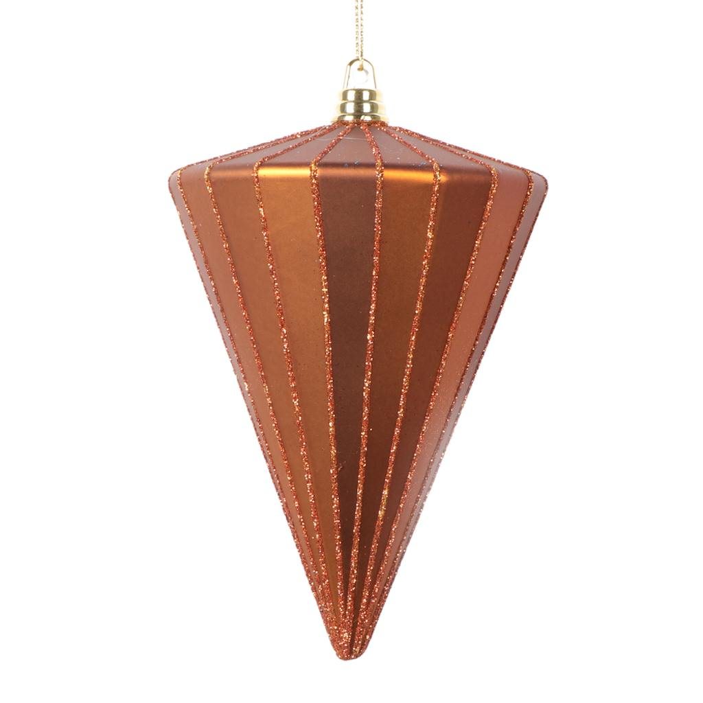 6" Matte Copper Cone Ornament (3 Pack) 1