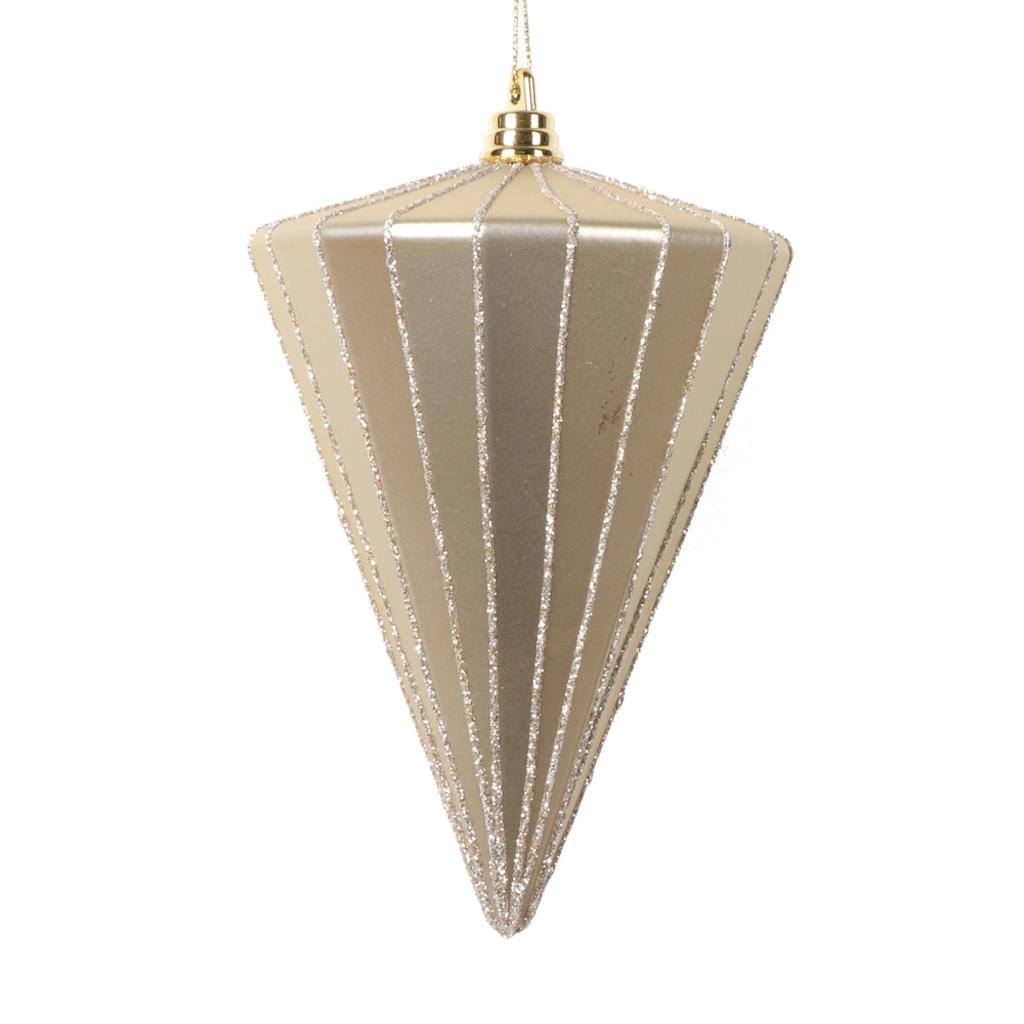 6" Matte Cream Cone Ornament (3 Pack) 1